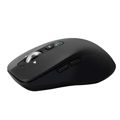 CITLLA Wireless Bluetooth Mouse (USB + BT1 + BT2), Full Size, 4-Way Scrolling, Multi-Device Silent Mouse for Computer, Laptop, iPad, MacBook (Black)