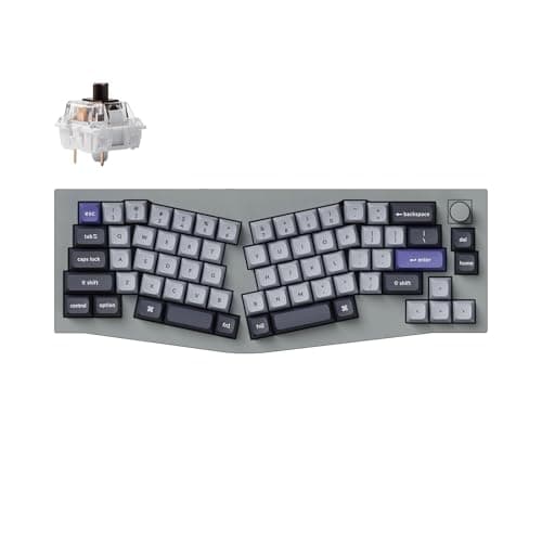 Keychron Q8 Pro Full-Metal Wireless Custom Mechanical Keyboard, 65% Alice Layout Bluetooth/Wired, QMK/VIA, Hot Swappable, 1000 Hz Polling Rate, RGB Backlit for Mac Windows Linux-Grey