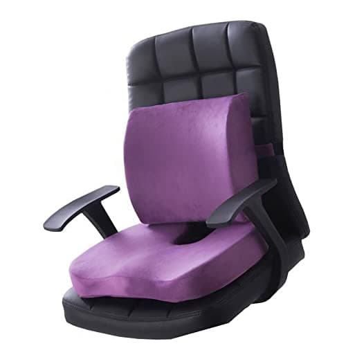 Nurnesy Memory Foam Lumbar Support Cushion Set, Lumbar Silla Oficina, for Office Dinner Chair, Gardening Sitting Butt Cushion (Cushion and Back Cushion Combination Set)