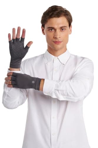 Coolibar Fingerless UV Sun Gloves - UPF 50+ Sun Protection - Ouray in Charcoal