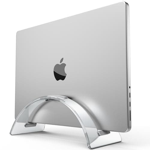 Acrylic Vertical Laptop Stand for Desk,Acrylic Invisible Desktop Notebook Dock,Vertical Laptop Holder Space-Saving Organizer for All MacBook, Surface, Samsung, HP, Dell