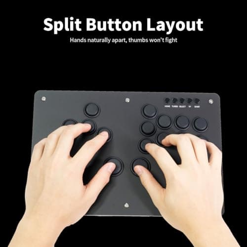 TIKITAKA S Series S15B-H Split Button Layout Refined Nylon Buttons Joystick 15Keys All-Button Gamerfinger, Arcade Controller