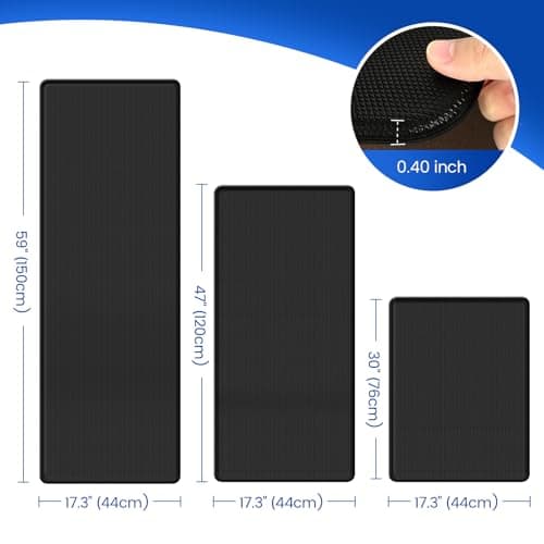 KitchenClouds Kitchen Mats for Floor,3PCS Kitchen Rugs,Non Slip Anti Fatigue Mats for Floor,Waterproof Kitchen Sink Mat,Cushioned Standing and Comfort Mats for Office,Black