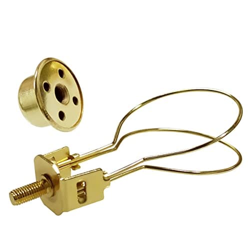 Lamp Holder for Clip-on Light Bulbs with Levellers, Include Finial - DIY Adapter for Shades (1 Pc, Gold)