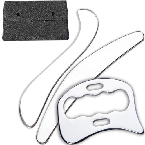 FeelFree Sport 3 in 1 Muscle Scraper Tool-Gua Sha Scraping Tool Physical Therapy Massage Tool-Soft Tissue Mobilization for Back, Legs, Arm (A+D+S)