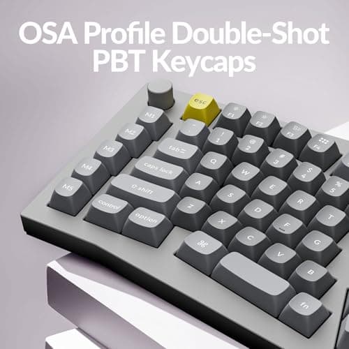 Keychron Q10 Wired Custom Mechanical Keyboard Knob Version, 75% Alice Layout QMK/VIA Programmable Macro with Hot-swappable Gateron G Pro Brown Switch Compatible with Mac Windows Linux (Grey)