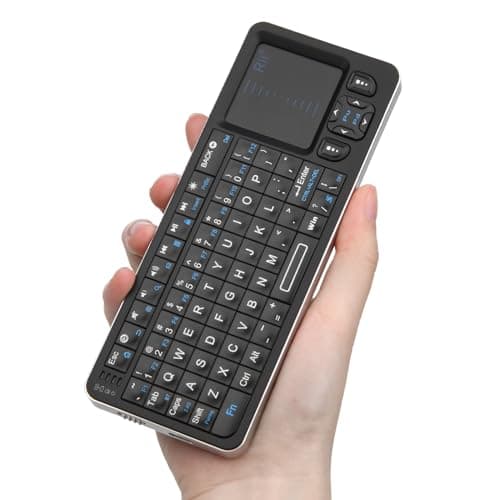 Rii K06 Mini Bluetooth Keyboard,Backlit 2.4GHz Wireless Keyboard with IR Learning, Portable with Touchpad,Compatible with Amazon Fire Stick/VR Glasses/HTPC/IPTV (2.4G and Bluetooth)