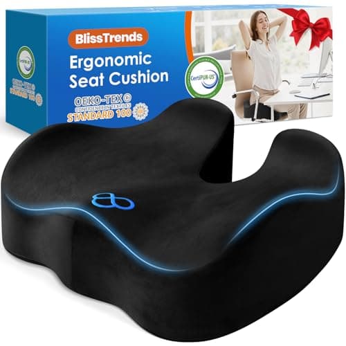 BlissTrends Seat Cushion Review – Thick Memory Foam for Office Chair Pain Relief