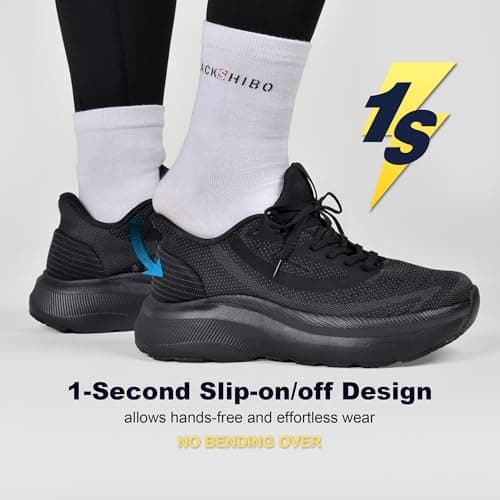 JACKSHIBO Mens Wide Toe Box Shoes Arch Support Zero Drop Sole Width Shoes for Athletic Training Running Workouts Lightweight Slip Ins Orthopedic Plantar Fasciitis