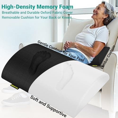 YEASHEIN Adjustable Foot Rest for Under Desk at Work, Ergonomic Under Desk Footrest with 6 Positions, Foot Stools for Under Office Desk Chair, Leg Rest for Home, Car, Computer, Gaming Accessories