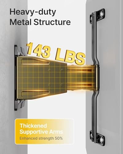 monTEK 0.77" Ultra Slim TV Wall Mount for 37-75 Inch TVs, Thin Low Profile Full Motion TV Wall Mount with Articulating Dual Arms, 4X Weight Tested, Max VESA 400x400mm, Fits 16/18" Studs