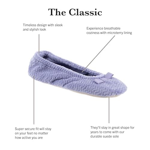 Isotoner Womens Moisture Wicking And Suede Sole For Comfort Ballet Flat, Taupe, 8-9 US