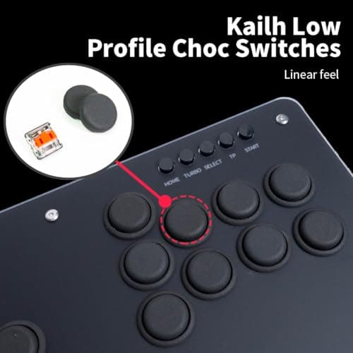TIKITAKA S Series S15B-N Split Button Layout Refined Nylon Joystick 15Keys All-Button Gamerfinger Arcade Controller for PC/PS3/PS4/Steam Game Street Fight Arcade Stick
