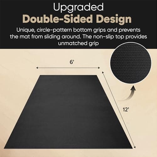 Gorilla Mats Large Yoga Mat – 6' x 4' x 8mm Extra Thick & Wide, Non-Slip Exercise Mat for Home Gym Flooring – Ultra Comfortable Workout Floor Mat for Barefoot Fitness, Anti-Fatigue & Stretching