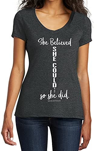 She Believed She Could T-Shirt Review – Fight Like a Girl Tri-Blend V-Neck