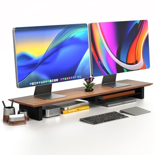 COREMINDED Walnut Dual Monitor Stand Riser Review