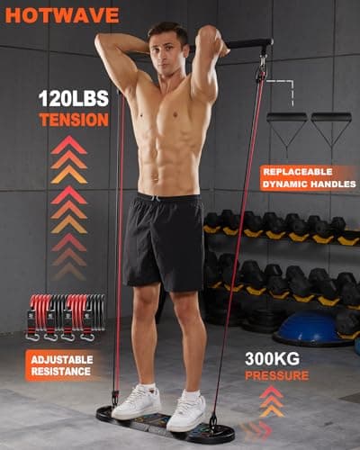 HOTWAVE 20 in 1 Push Up Board with 16 Gym Accessories.Pushups Bar with Resistance Bands,Portable Home Workout Equipment,Strength Training for Men and Women