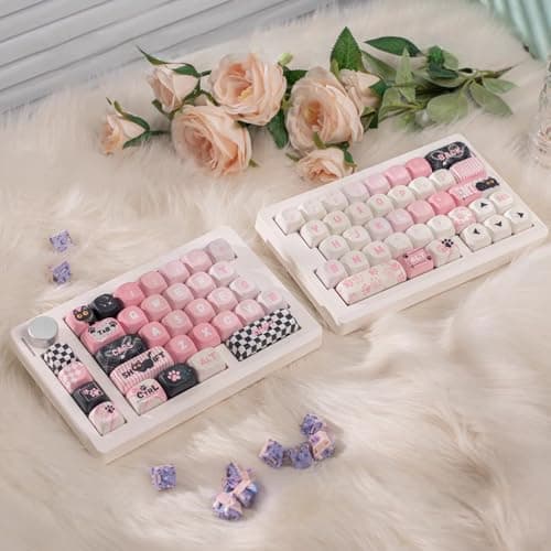 ZUOYA GMK70 Split Mechanical Keyboard Kit,VIA Programmable Wireless Keyboard BT5.0/2.4Ghz/Wired Alice-Layout Barebones 65% Gasket Mounted HotSwap PCB NKRO RGB Ergonomic Gaming Kit with Knob (White)