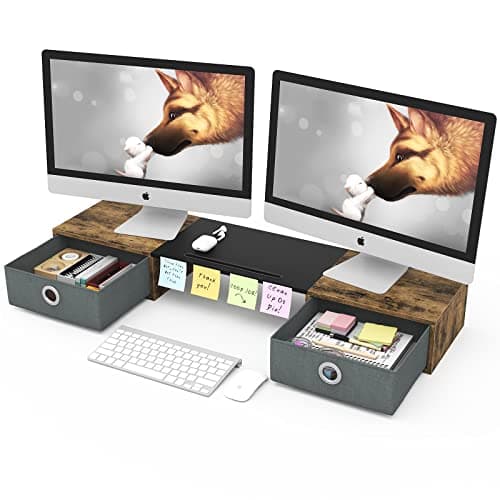 WESTREE Dual Monitor Stand Riser Review: Two Drawers, Solid Build