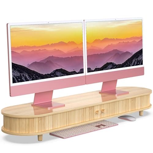 WELL WENG Bamboo Dual Monitor Stand Review: Dual Screen Riser Worth It?