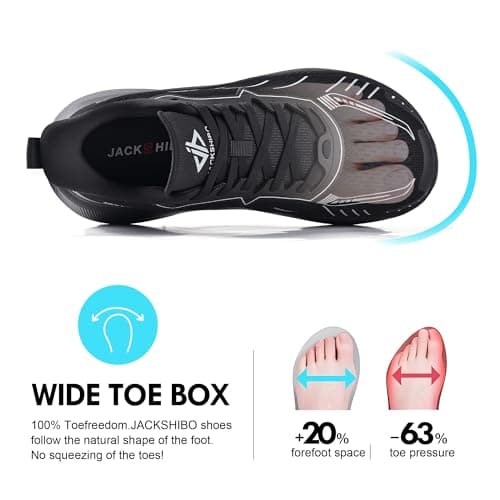 JACKSHIBO Wide Toe Box Shoes Women Slip on Running Athletic Walking Tennis Trail Slip in Sneakers Plantar Fasciitis Orthopedic Ortho Arch Support Hands Free Shoes with Zero Drop Cushion Thick Sole