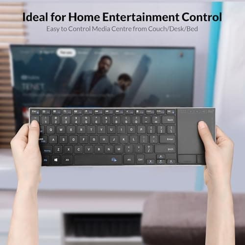 Rii 2.4G Wireless Keyboard,Bluetooth Keyboard(BT 5.1+2.4G),Aluminium Alloy Portable with Touchpad for Computer,PC,Tablet,iPad,Android TV Box,Smart TV,Windows,Mac (Black)