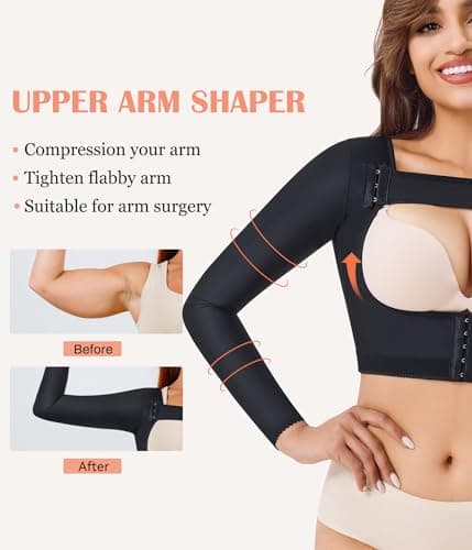 LANCS Women Upper Arm Shaper Post Surgical Compression Sleeves Slimmer Tops Posture Corrector Vest Shapewear