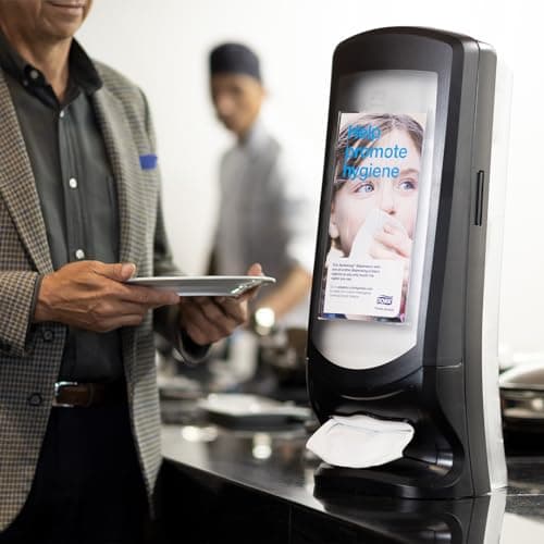 Tork Xpressnap® Stand Napkin Dispenser Black N4, Upright Design, Signature Range, 24.5" x 9.25" x 9.25", 6332000