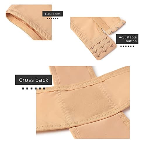 Front Closure Bra for Women Plus Size Breast Back Support Posture Corrector Bras Criss Cross Halter Top Underwear (Color : Black, Size : L/Large)