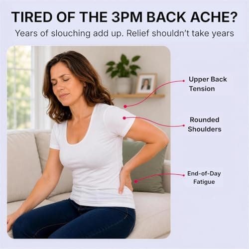 Fit Geno Back Brace Posture Corrector for Women and Men, Shoulder Straightener, Adjustable Full Back Support, Upper and Lower Back Pain Relief - Scoliosis, Hunchback, Hump, Thoracic, Spine Corrector