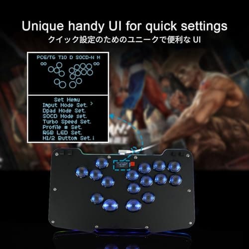 Duelpad Leverless Controller Arcade Stick, Zen16 Arcade Controller for PC/PS3/PS4/PS5/Switch/Steam, All-Button Arcade Fight Stick with SOCD/TURBO/Custom RGB/Hot-Swap/Low-Profile Switch (ZEN16 BLACK)