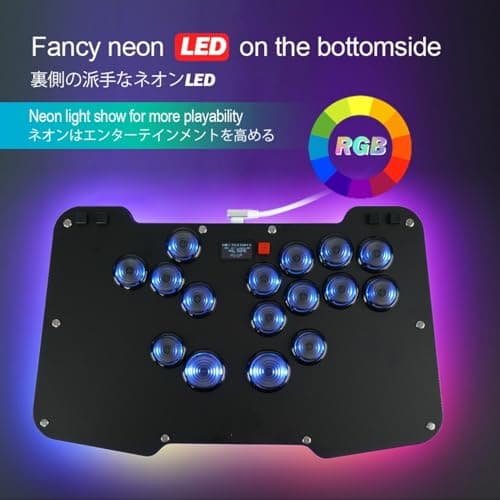 Duelpad Leverless Controller Arcade Stick, Zen16 Arcade Controller for PC/PS3/PS4/PS5/Switch/Steam, All-Button Arcade Fight Stick with SOCD/TURBO/Custom RGB/Hot-Swap/Low-Profile Switch (ZEN16 BLACK)