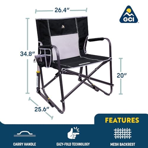 GCI Outdoor Freestyle Rocker XL Portable Folding Rocking Chair and Outdoor Camping Chair