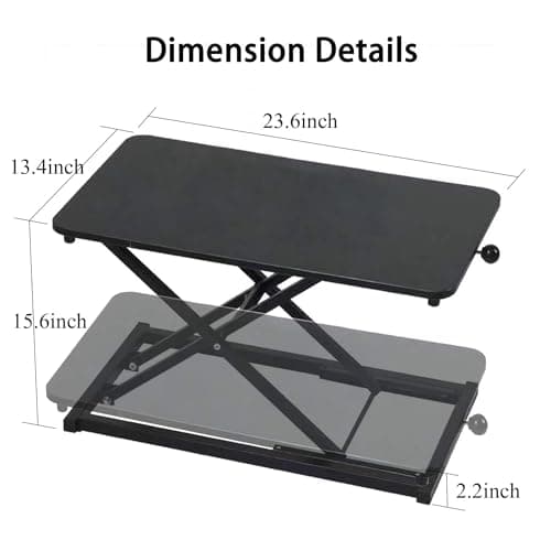 Raathionty Height Adjustable Standing Desk Converter, Computer Keyboard Stand for Desktop, Keyboard Riser for Stand Up Desk Riser, Ergonomic Sit Stand Workstations for Home Office