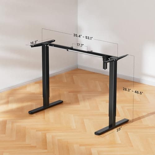 ErGear Electric Standing Desk Legs, 4 Memory Height Settings Height Adjustable Desk Frame, Sit Stand Table Legs Up to 47.2", Ergonomic Stand up Converter Base Workstation, Black Frame Only