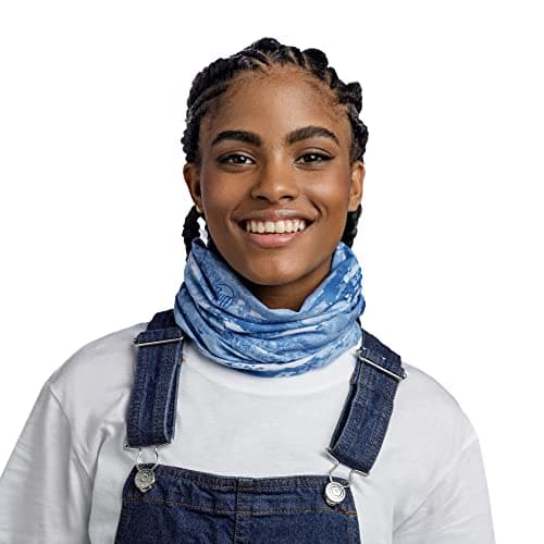 Buff CoolNet UV Neck Gaiter, UPF 50 Sun Protection, Breathable, Cooling Bandana, Versatile, Quick Dry Face Mask, Lazs Blue, Adult Size