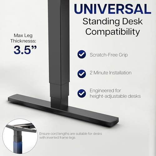 VIVO Adjustable Clamp-on Desk Leg PC Mount, Under Desk PC Mount, Computer Case CPU Holder with Tool-Free Installation, Black, MOUNT-PC01C
