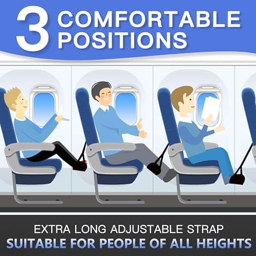 2-Pack Airplane Travel Footrest Hammock - Perfect Airplane Foot Hammock to Relax Your Feet - Travel Essentials Comfy Foot Hanger Plane Footrest for Long Trip