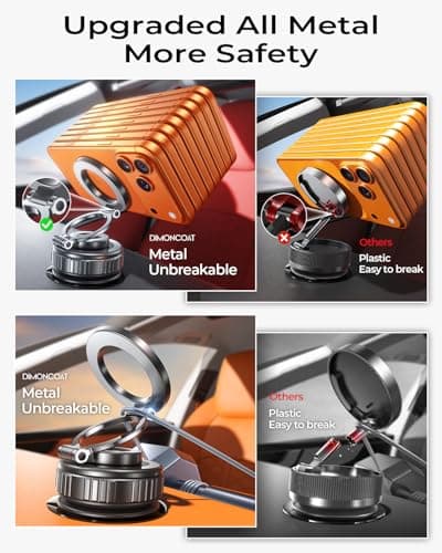 【Upgraded】for Magsafe Car Mount [119+LBS Suction & Metal] 360° Adjustable Magnetic Phone Holders for Your Car Cell Phone Vacuum Mount for Car Accessories for iPhone 17 16 Pro Max 15, Gifts Women Men