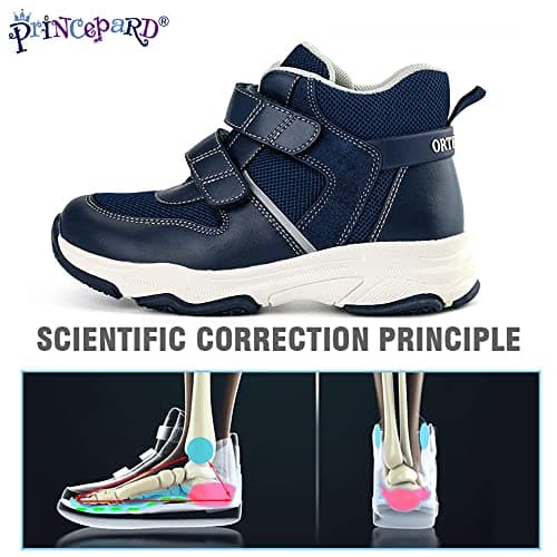 Orthopedic Shoe for Kids and Toddlers,Corrective Sneakers with Ankle and Arch Support for Boys and Girls'Flat Feet and Tiptoe Walking,Anti-Slip Sole Blue