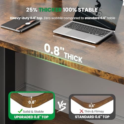 SIAGO Electric Standing Desk Adjustable - 48 x 24 Inch Sit Stand up Desk with 0.8 Inch Thick Tabletop - Adjustable Height Table with 3 Memory Preset, Cable Management for Home Office