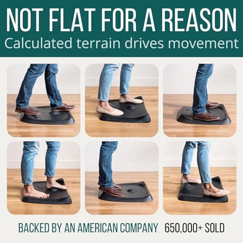 Standing Desk Mat - Topo Mini by Ergodriven | The Smaller Not-Flat Anti-Fatigue Standing Desk Mat with Calculated Terrain | Ultra-Thick Premium Comfort Foam, Durable, No PFAs or PVC | Obsidian Black