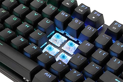Adesso RGB Programmable Mechanical Gaming Keyboard with Detachable Magnetic Palmrest, 108 Keys, Black