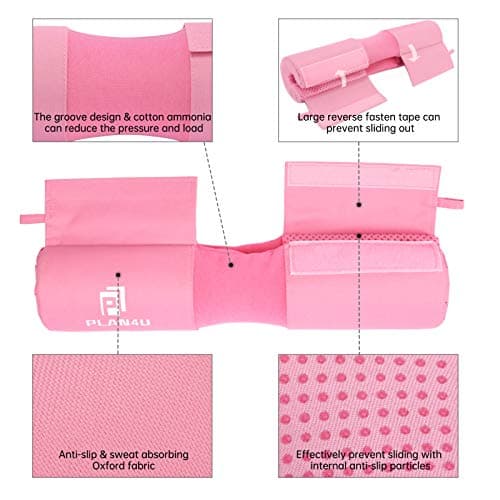 Plan4U Barbell Pad Set for Squat Hip Thrusts Upgraded Workout Foam Weight Lifting Bar Cushion Shoulder Neck Support with Anti-slip Grain, Fits Standard Olympic Bars and Smith Machine, 2 Gym Ankle