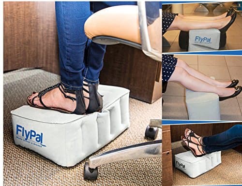 Flypal Inflatable Foot Rest Pillow, Kids Airplane Bed | Adjustable Height Leg Rest for Travel & Office | Improves Comfort & Circulation, Reduces Swelling & Fatigue | Lightweight & Portable