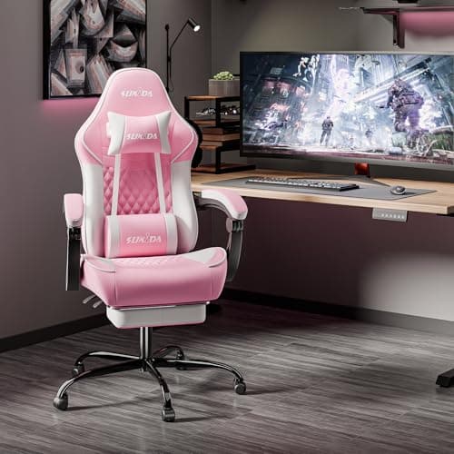 Ergonomic Video Gamer Chairs Gaming Computer Chairs Gamer Chairs for Adults Massage Lumbar Support Swivel Height Adjustable Headrest Backrest