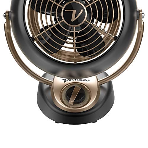 Vornado VFAN™ Petite Alchemy Vintage Air Circulator, 3-Speed, Retro Metal, Desk Fan with Adjustable Tilt Head for Bedroom, Office, Dorm Cooling, 12 in Compact Fan, Gunmetal Finish