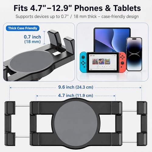 Keuvirya Heavy Duty Tablet Mount for Truck & Vehicle, Drill Base Tablet Holder for Truck with Aluminum Arm, Compatible with 4.7"-12.9" Tablets/iPad/Phones, iPad Truck Mount for Dashboard, Walls, Boat