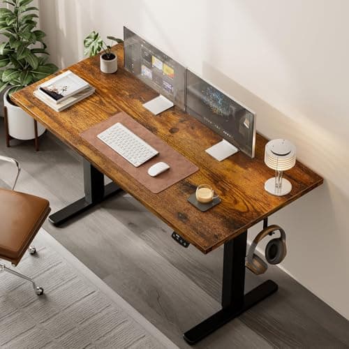 Acrolix Electric Standing Desk, Height Adjustable Home Office Desk with Memory Presets & Cable Management,Rustic Brown Sit Stand Desk for Work from Home, Ergonomic Computer Desk (48" x 24")