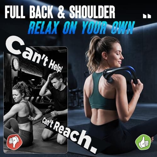 FVZ Massage Gun with Upgraded Extension Handle, 10MM Massage Gun Deep Tissue, Back Massager, Muscles/Neck/Shoulders/Waist/Legs Massager Portable for Pain Relief, Gifts for Men